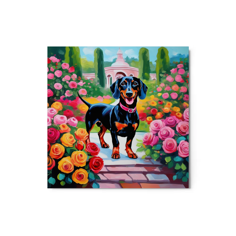 PugMug Custom Black Dachshund Metal Print