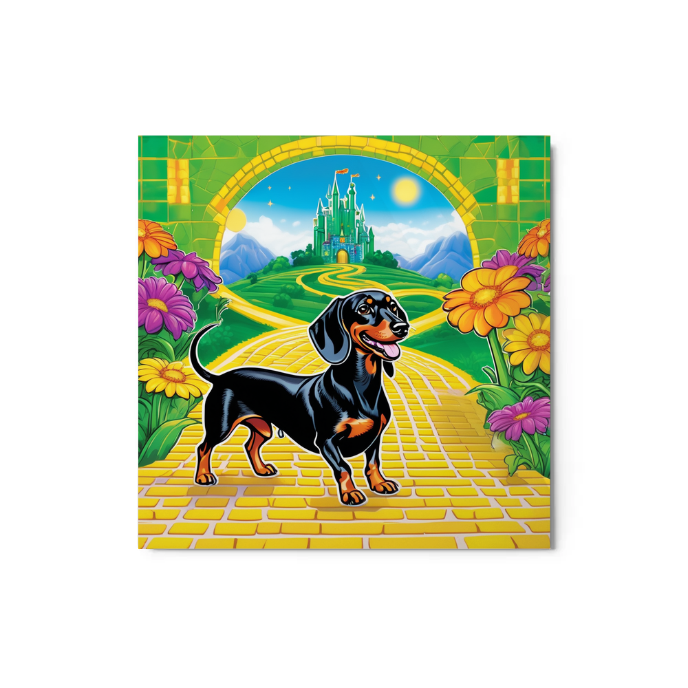 PugMug Custom Black Dachshund Metal Print