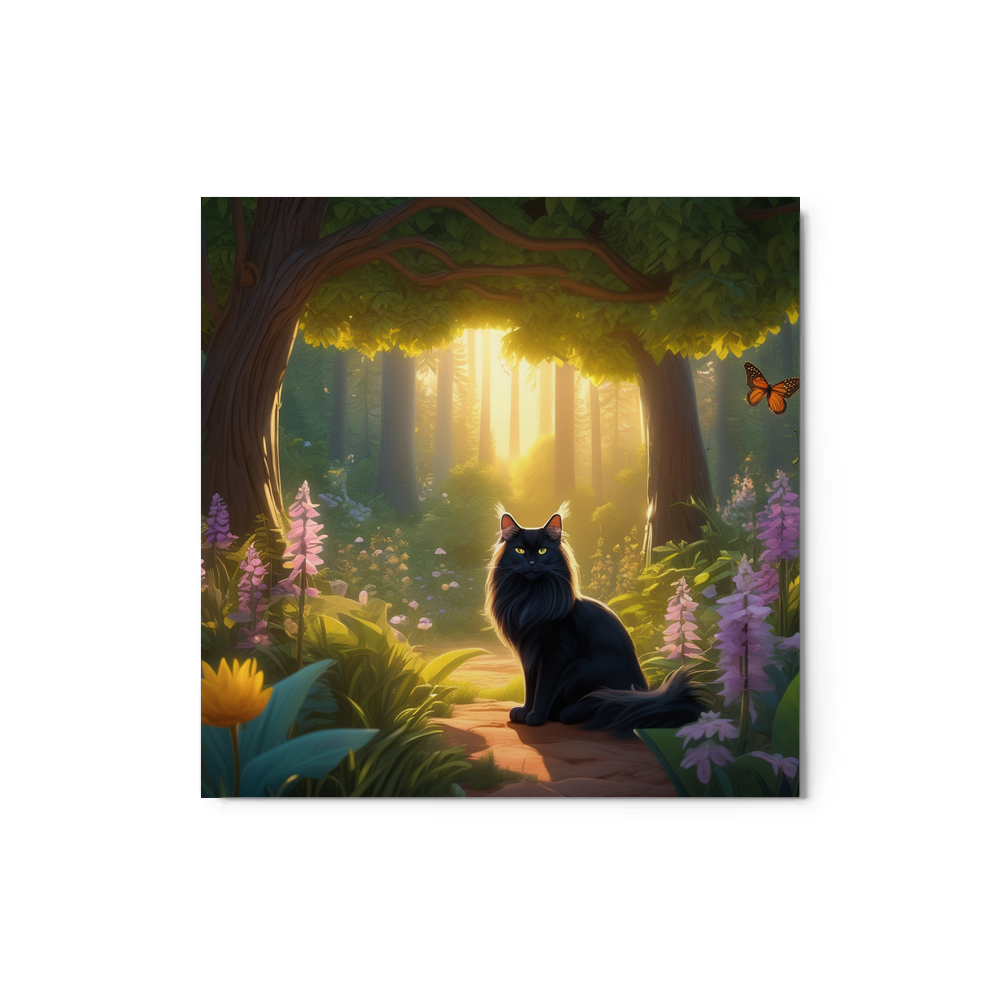 PugMug Custom Black Maine Coon Cat Metal Print