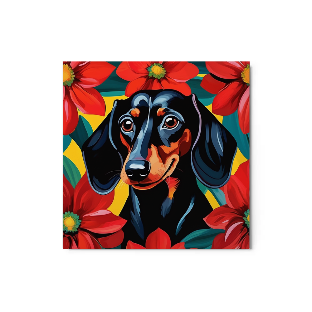 PugMug Custom Black Dachshund Metal Print