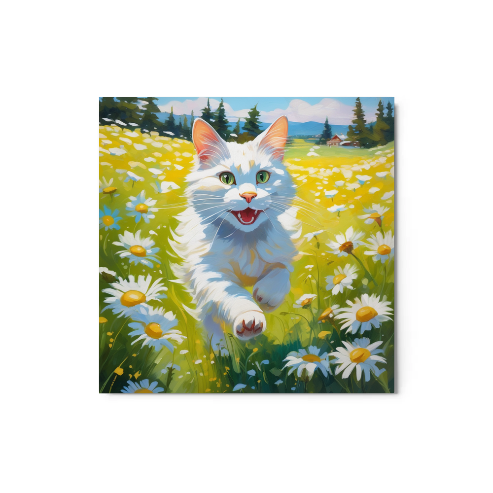 PugMug Custom White Companion Cat Metal Print