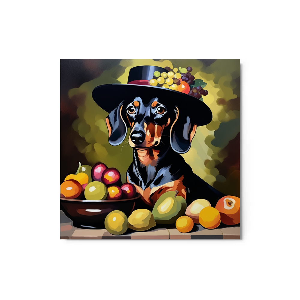 PugMug Custom Black Dachshund Metal Print