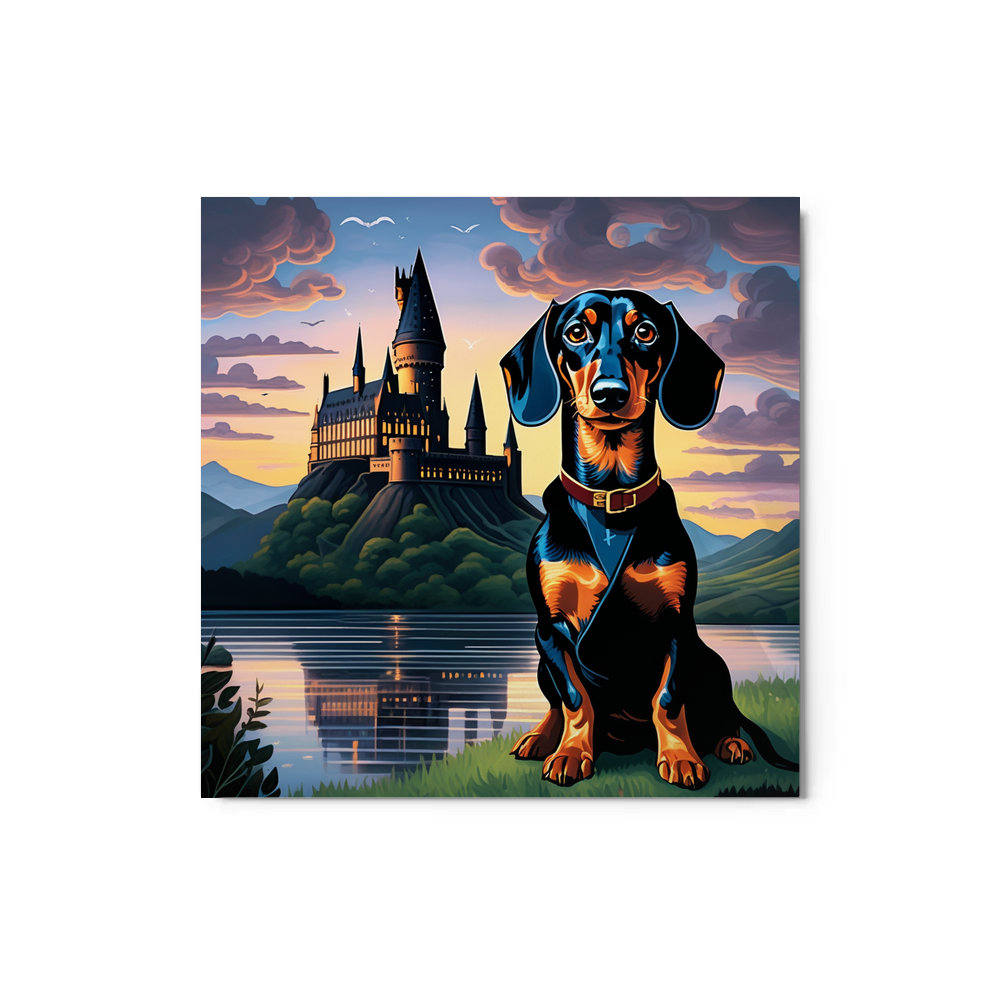 PugMug Custom Black Dachshund Metal Print