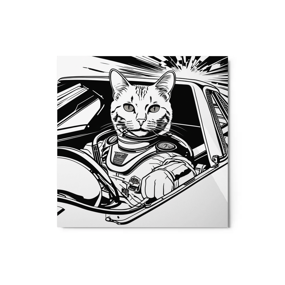 PugMug Custom White Companion Cat Metal Print