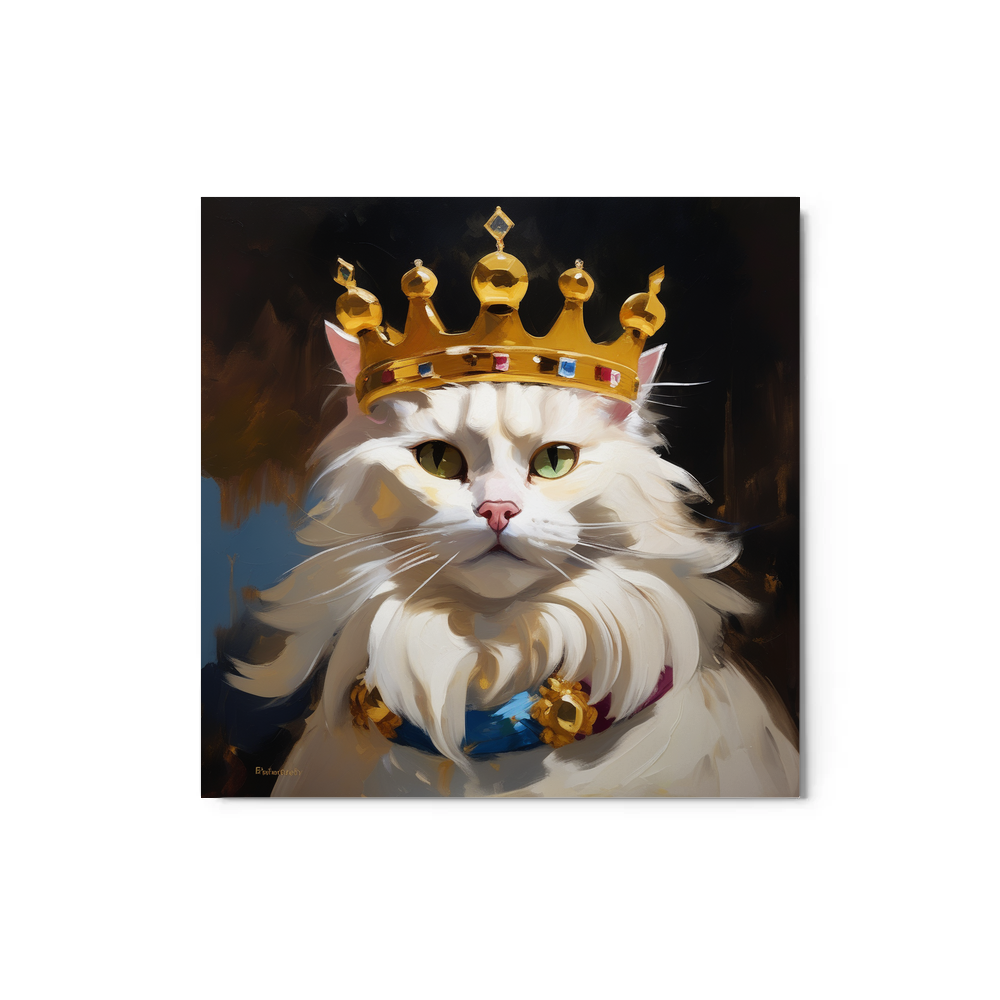 PugMug Custom White Companion Cat Metal Print