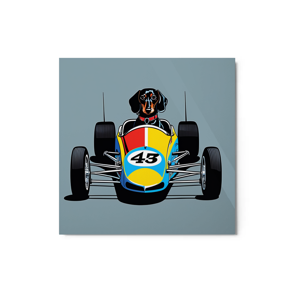 PugMug Custom Black Dachshund Metal Print