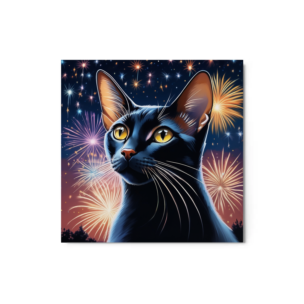 PugMug Custom Black Abyssinian Cat Metal Print