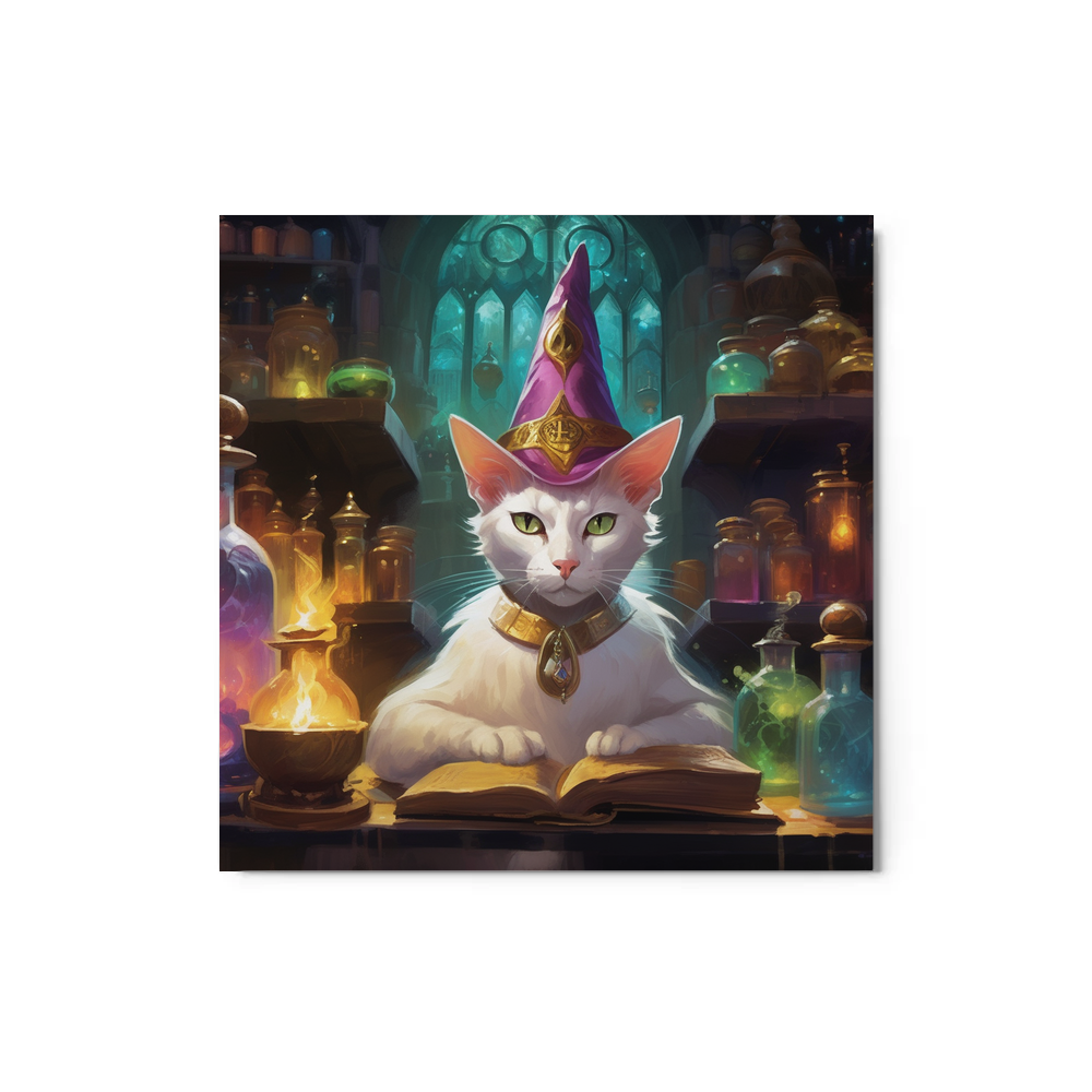 PugMug Custom White Abyssinian Cat Metal Print