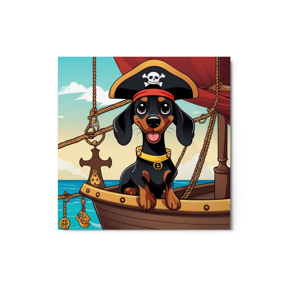 PugMug Custom Black Dachshund Metal Print