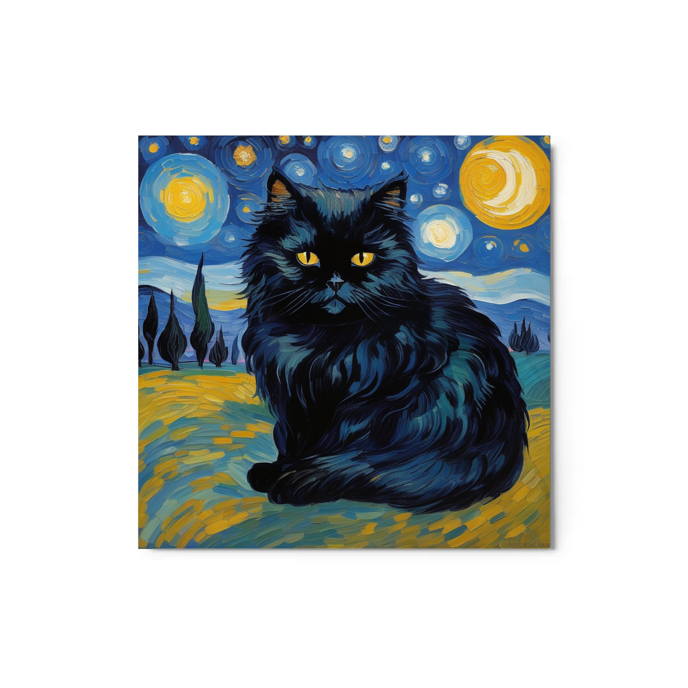 PugMug Custom Black Persian Cat Metal Print