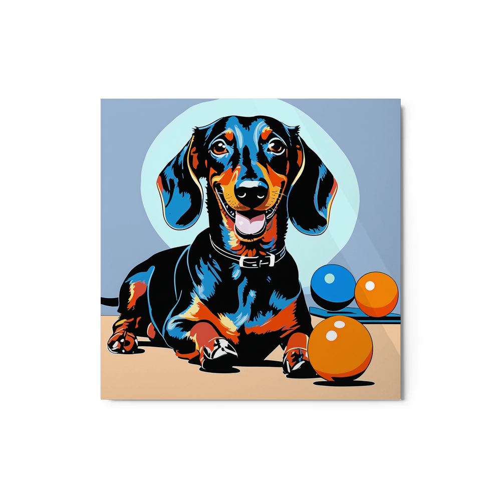 PugMug Custom Black Dachshund Metal Print