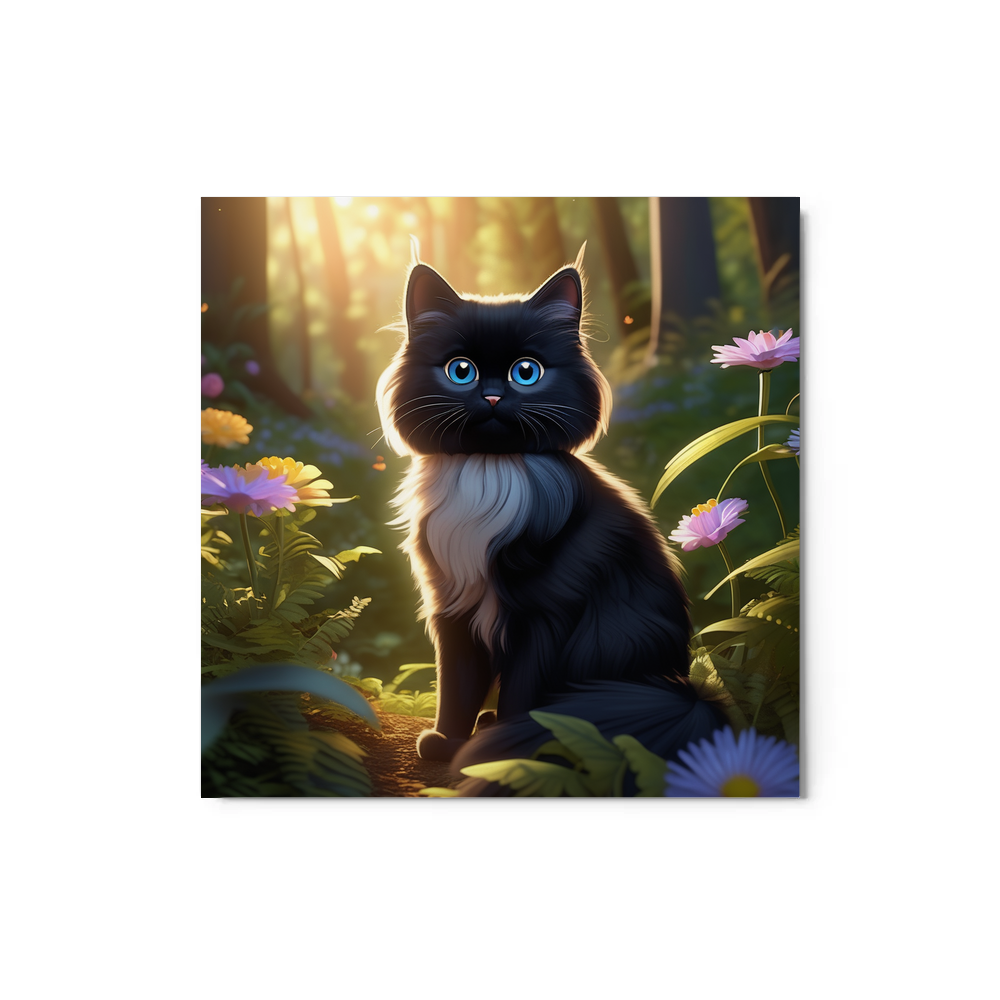 PugMug Custom Black Ragdoll Cat Metal Print