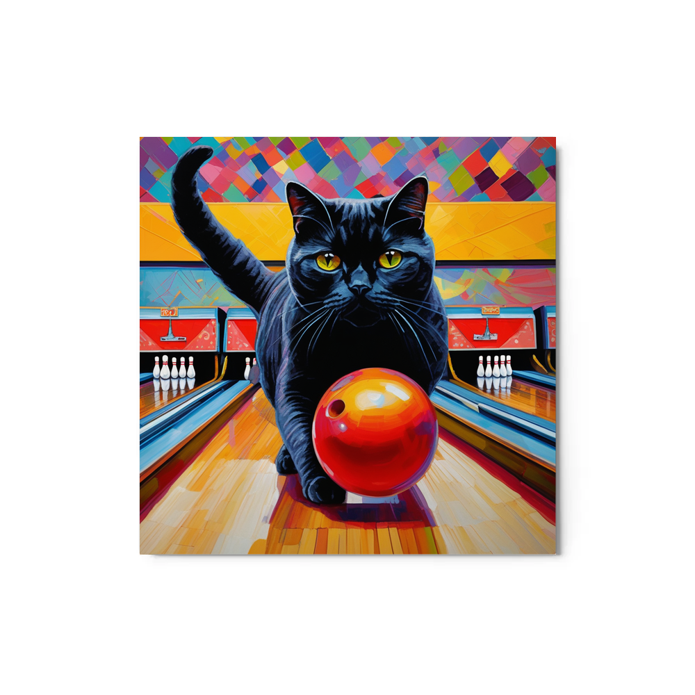 PugMug Custom Black British Shorthair Cat Metal Print