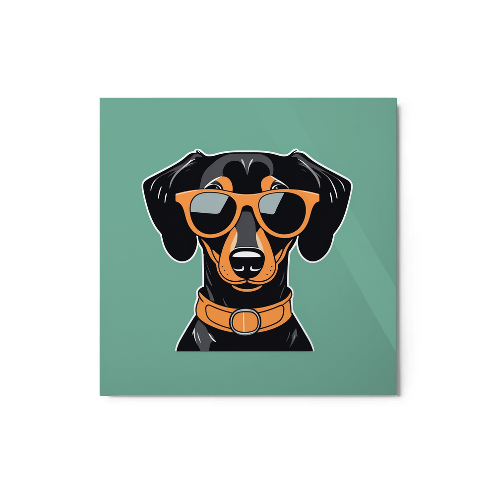 PugMug Custom Black Dachshund Metal Print