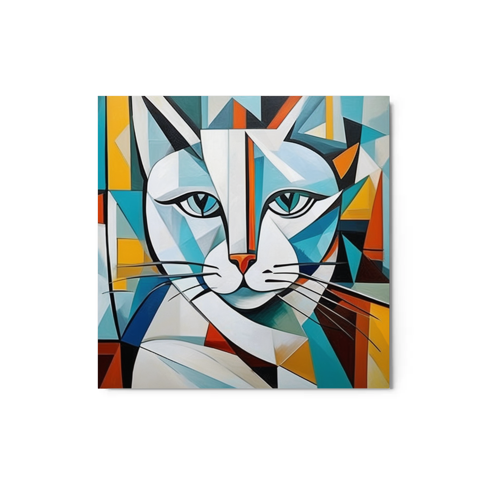 PugMug Custom White Companion Cat Metal Print