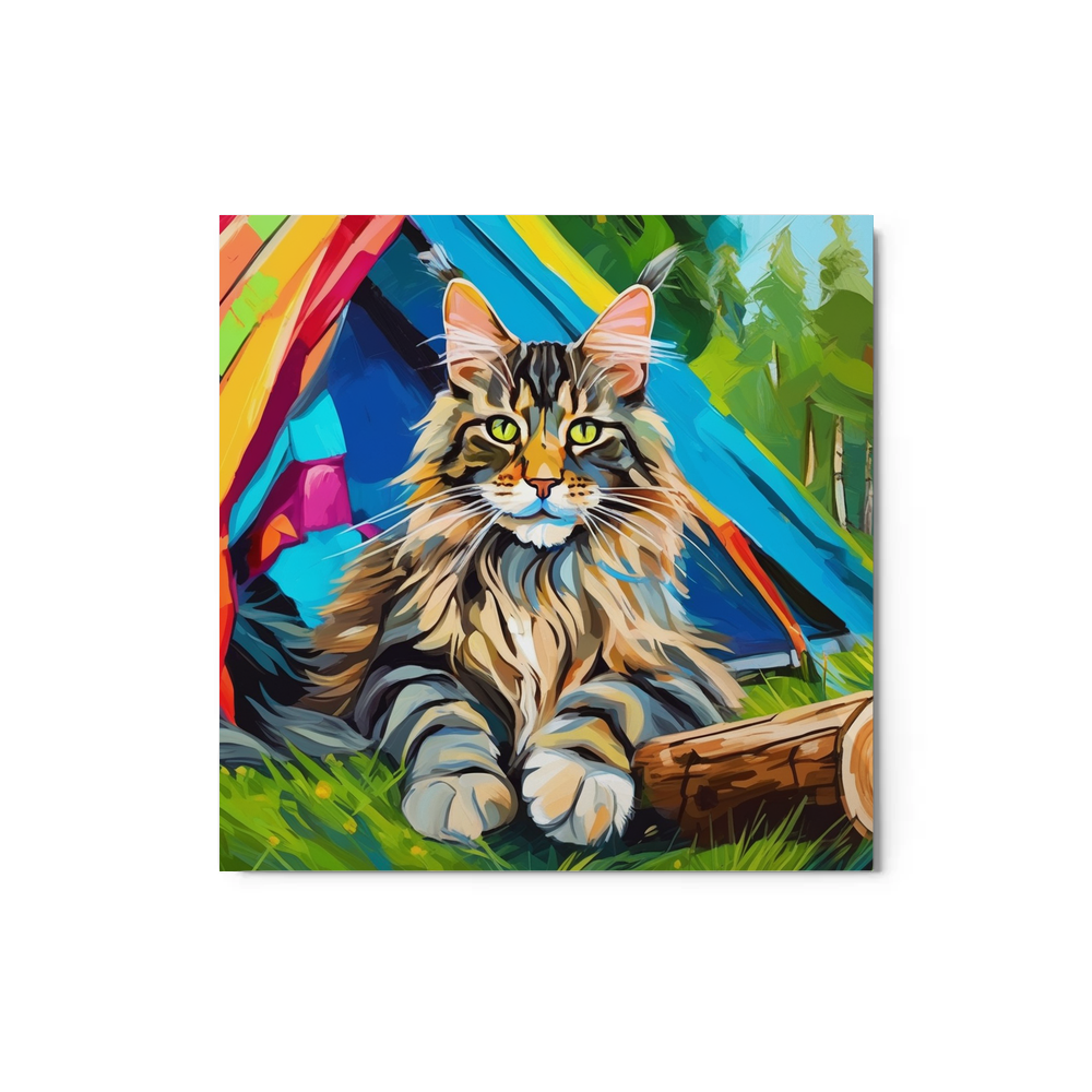 PugMug Custom Tabby Maine Coon Cat Metal Print