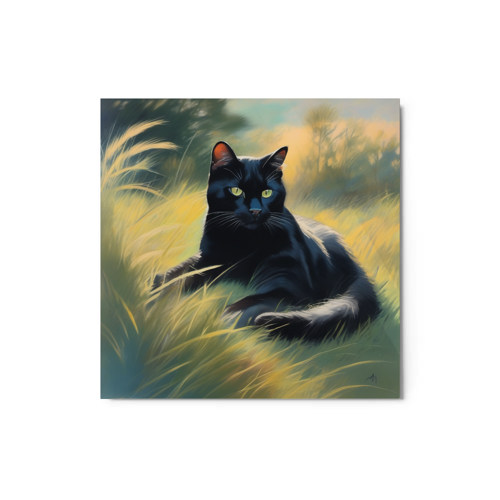 PugMug Custom Black Exotic Cat Metal Print