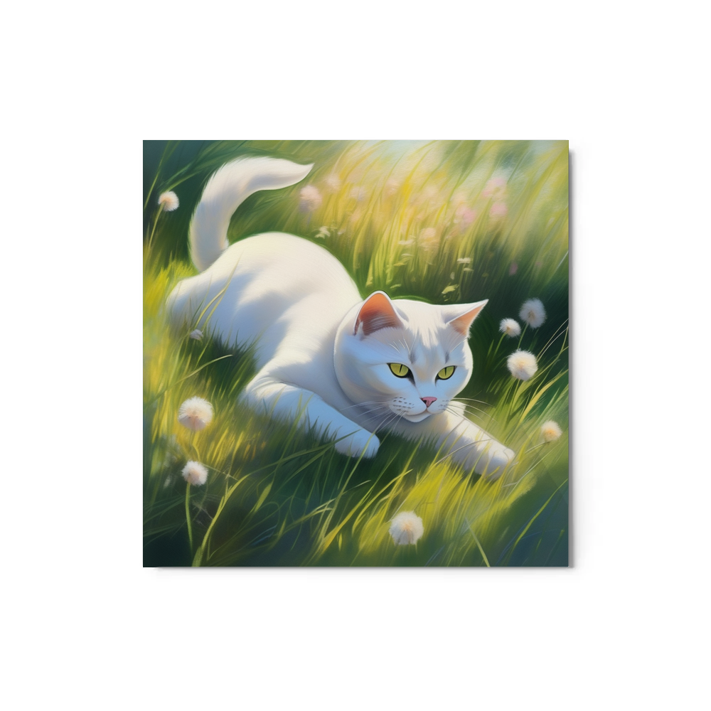 PugMug Custom White British Shorthair Cat Metal Print