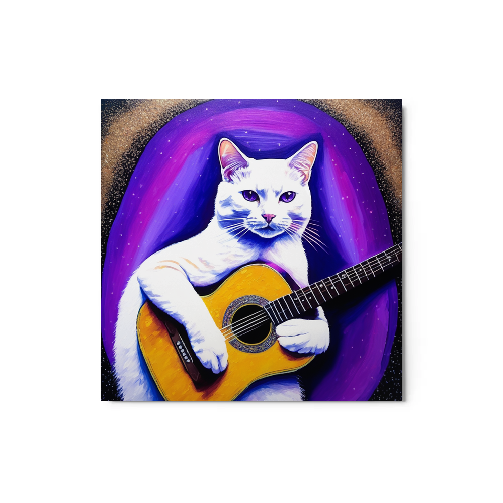 PugMug Custom White Companion Cat Metal Print