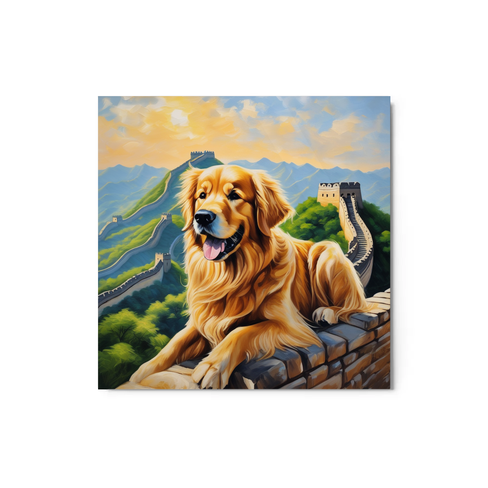 PugMug Custom Golden Retriever Metal Print