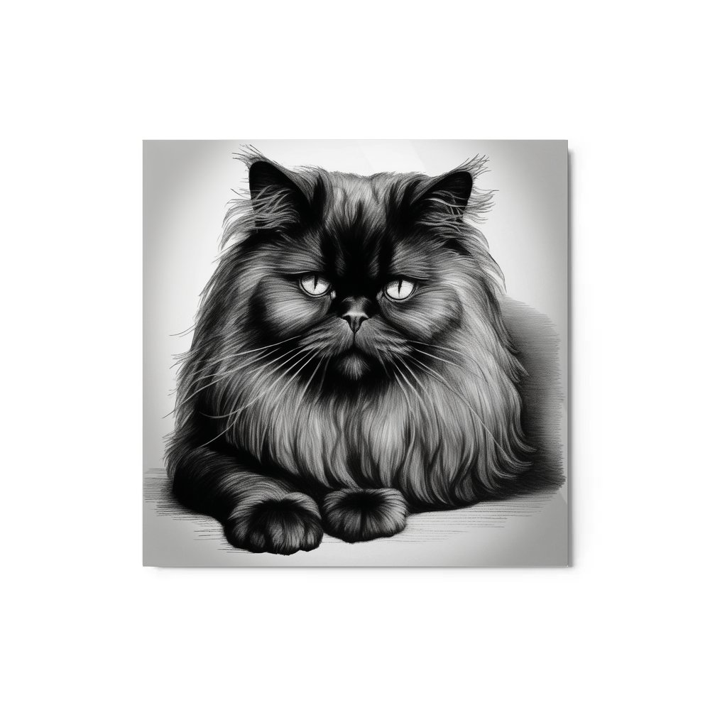 PugMug Custom Black Persian Cat Metal Print