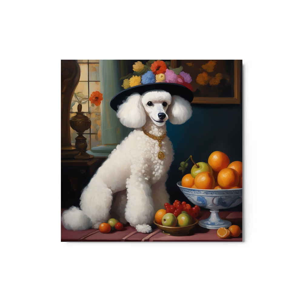 PugMug Custom White Poodle Metal Print