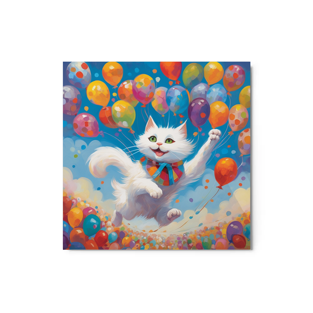 PugMug Custom White Companion Cat Metal Print