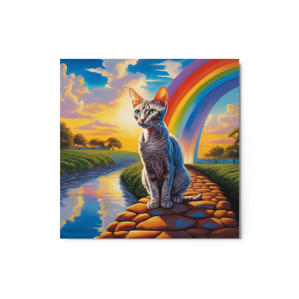 PugMug Custom Tabby Devon Rex Cat Metal Print