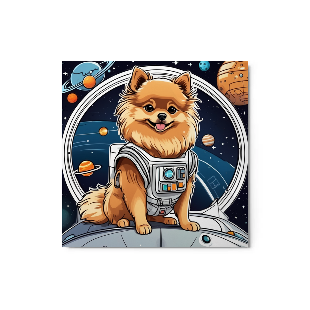 PugMug Custom Tan Pomeranian Metal Print