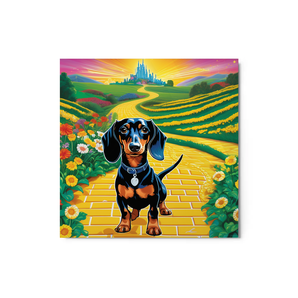 PugMug Custom Black Dachshund Metal Print