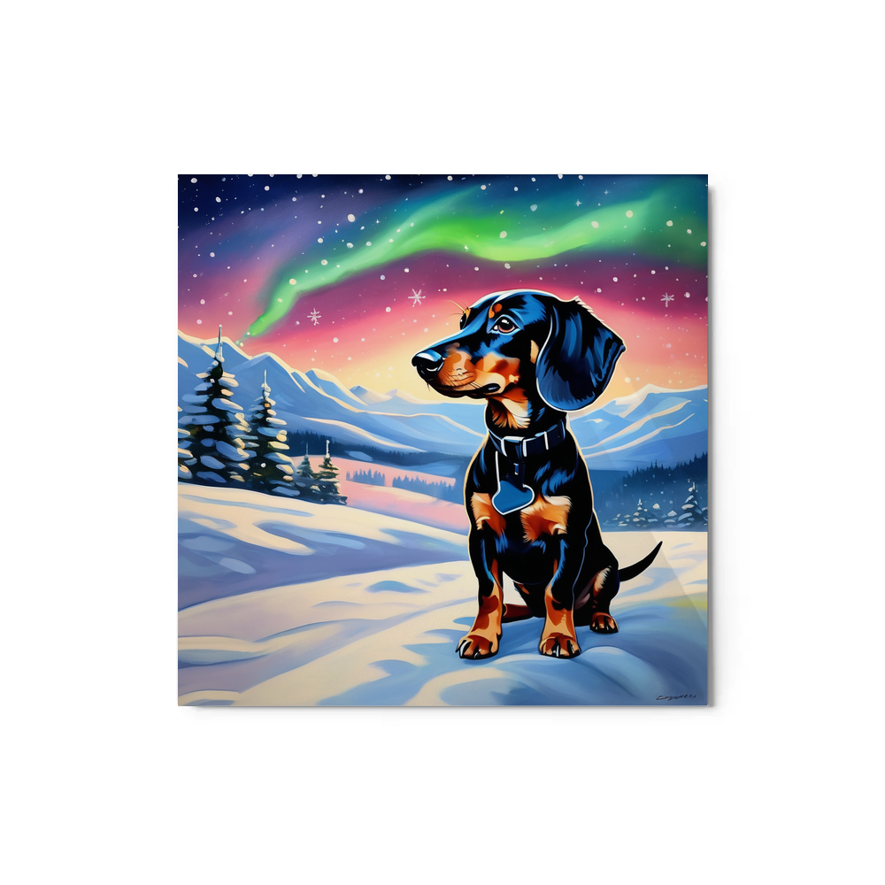 PugMug Custom Black Dachshund Metal Print