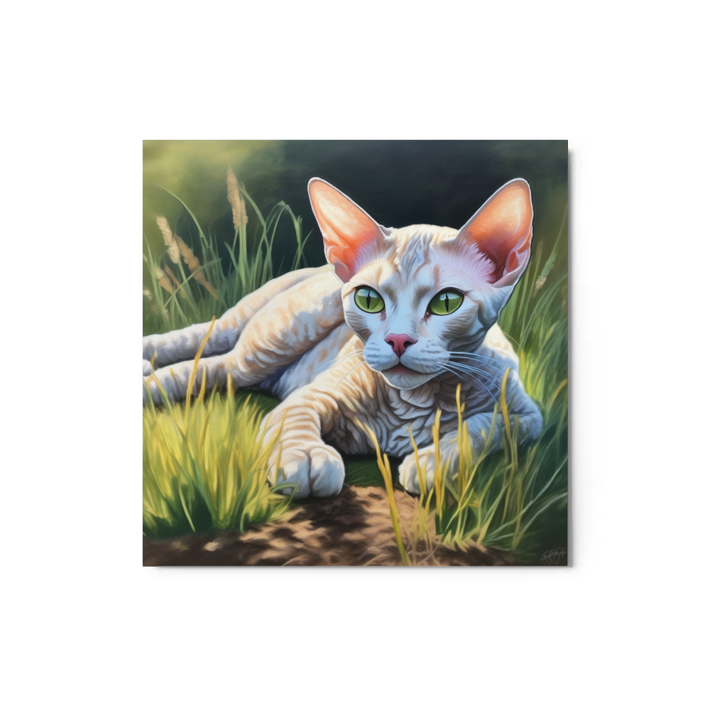 PugMug Custom Tabby Devon Rex Cat Metal Print