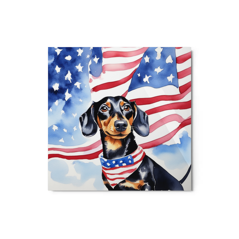 PugMug Custom Black Dachshund Metal Print