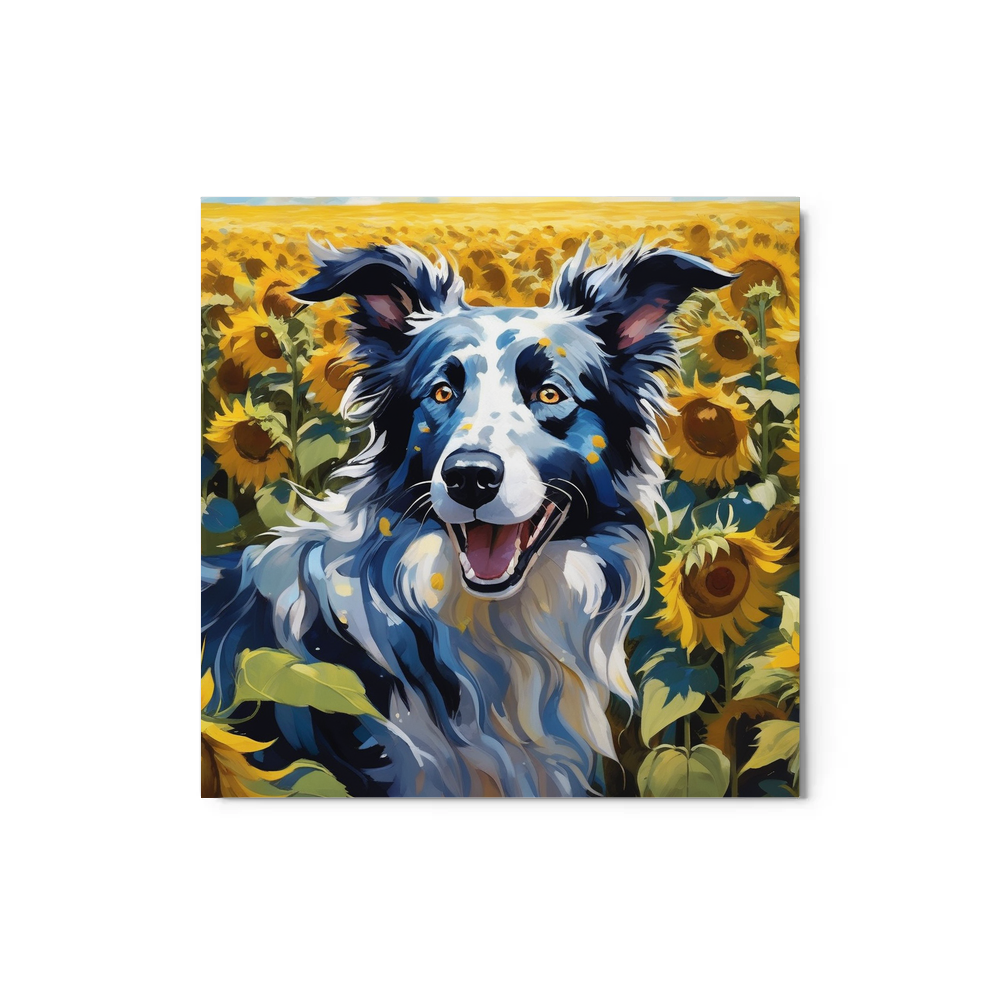 PugMug Custom Blue Merle Border Collie Metal Print