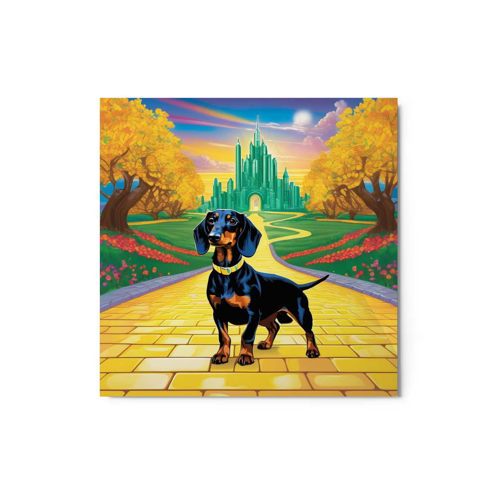 PugMug Custom Black Dachshund Metal Print