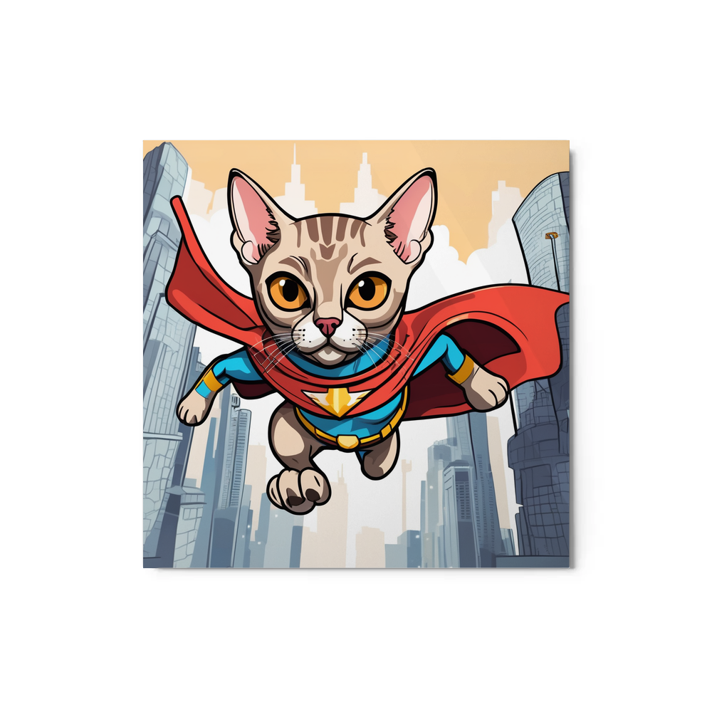 PugMug Custom Tabby Devon Rex Cat Metal Print