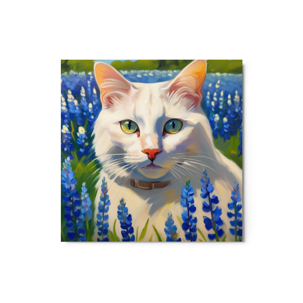 PugMug Custom White Companion Cat Metal Print
