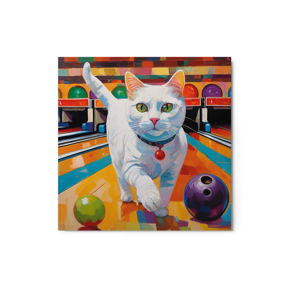 PugMug Custom White Companion Cat Metal Print