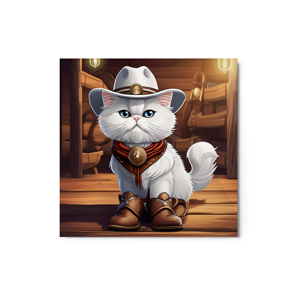 PugMug Custom White Persian Cat Metal Print