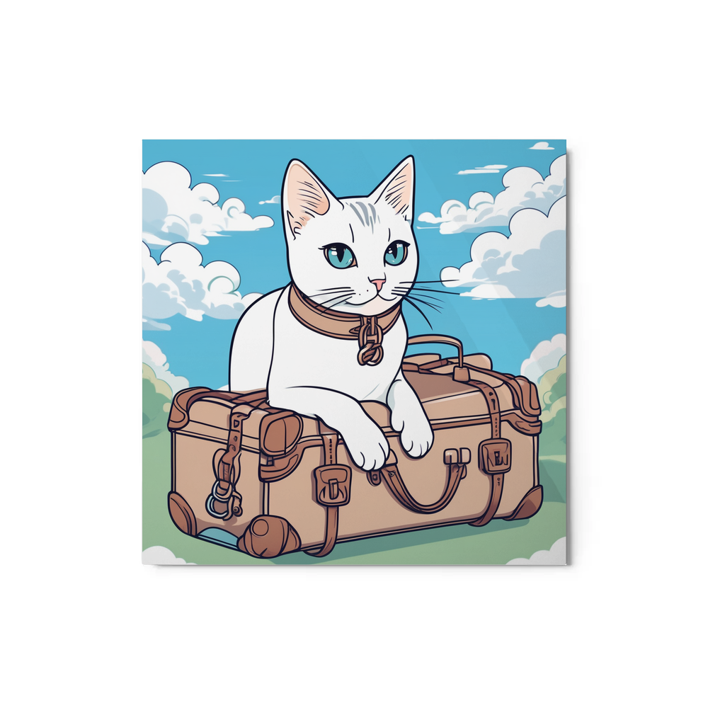 PugMug Custom White Companion Cat Metal Print
