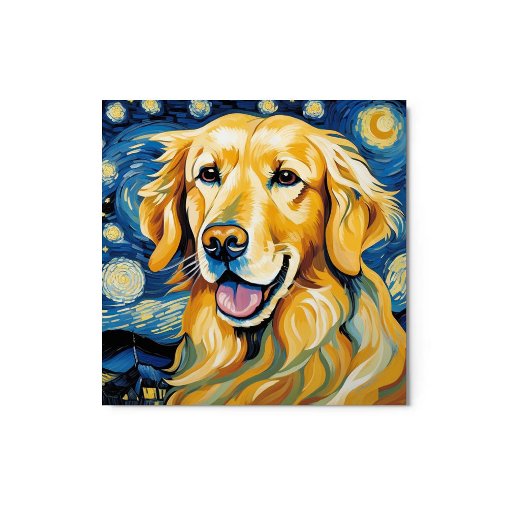 PugMug Custom Golden Retriever Metal Print