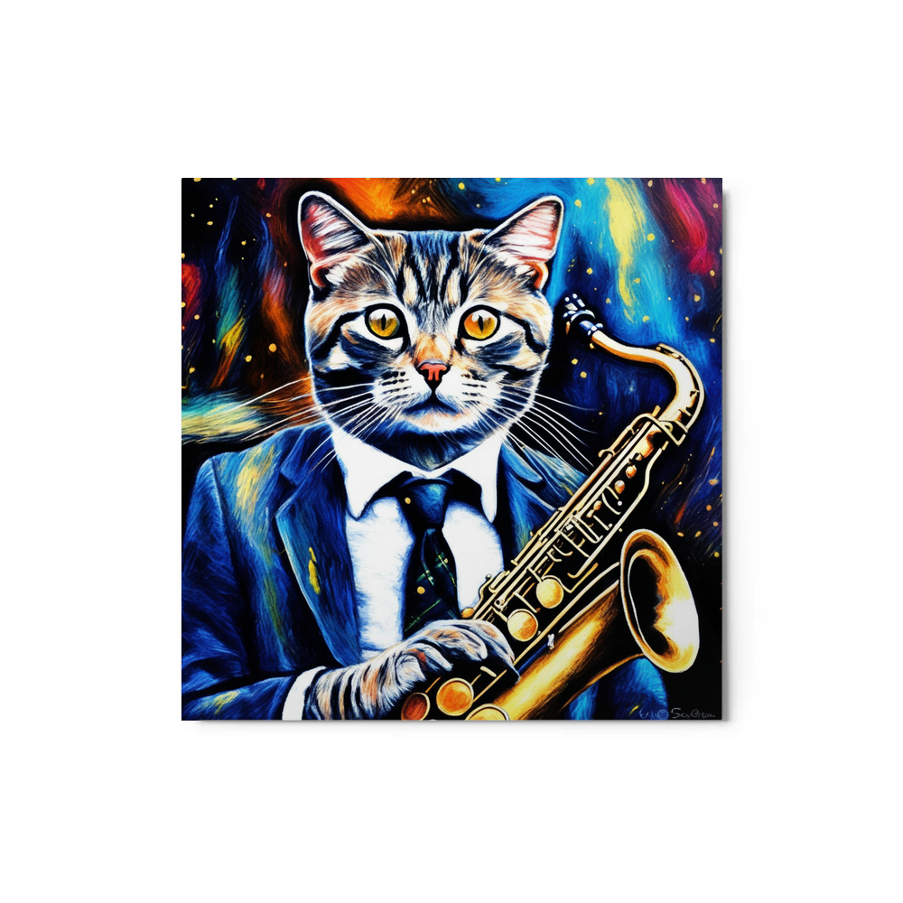 PugMug Custom Tabby Scottish Fold Cat Metal Print