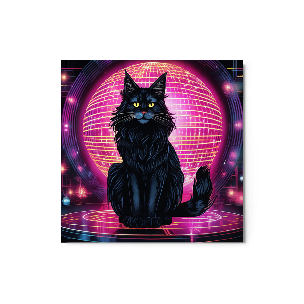 PugMug Custom Black Maine Coon Cat Metal Print