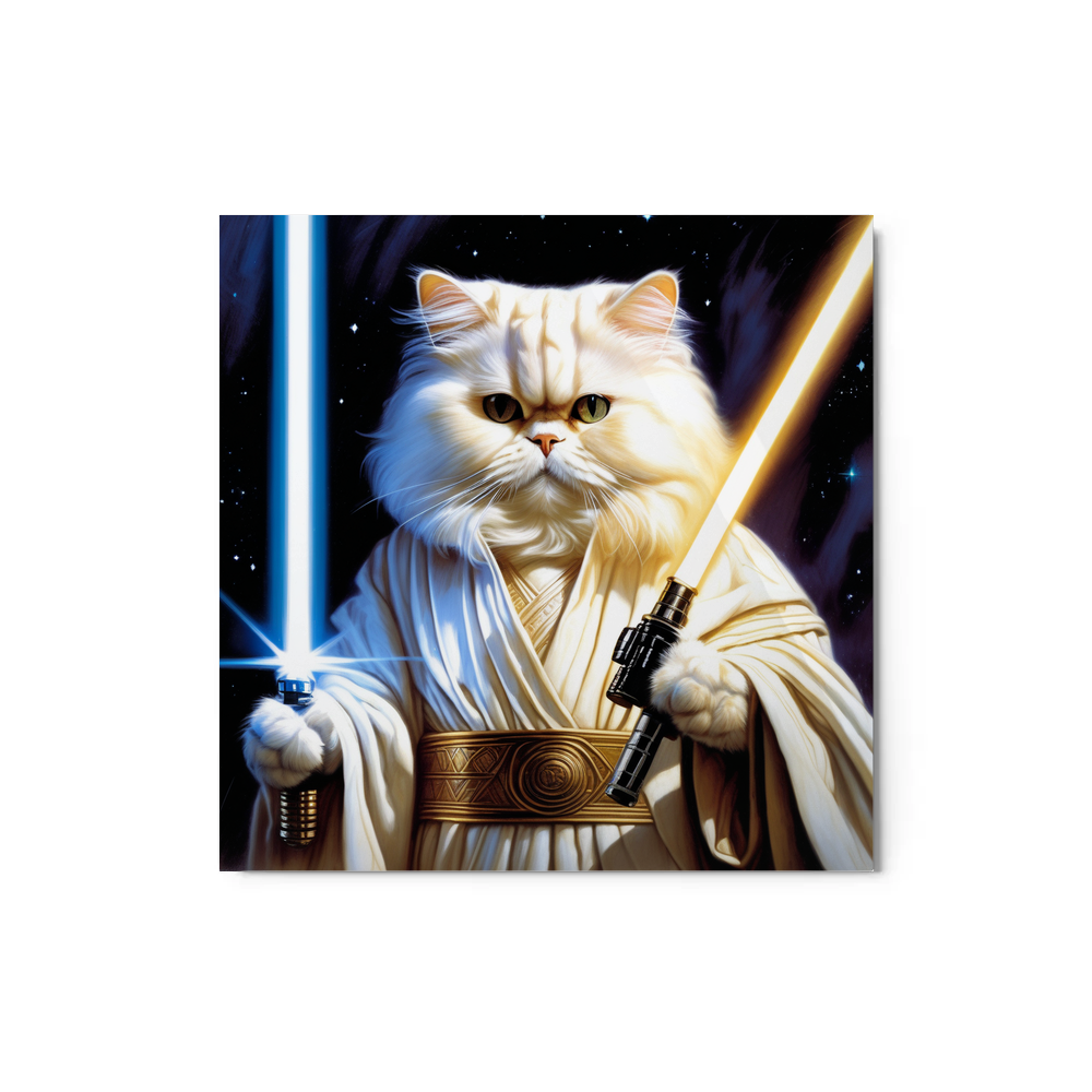 PugMug Custom White Persian Cat Metal Print