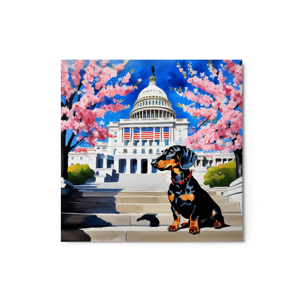 PugMug Custom Black Dachshund Metal Print