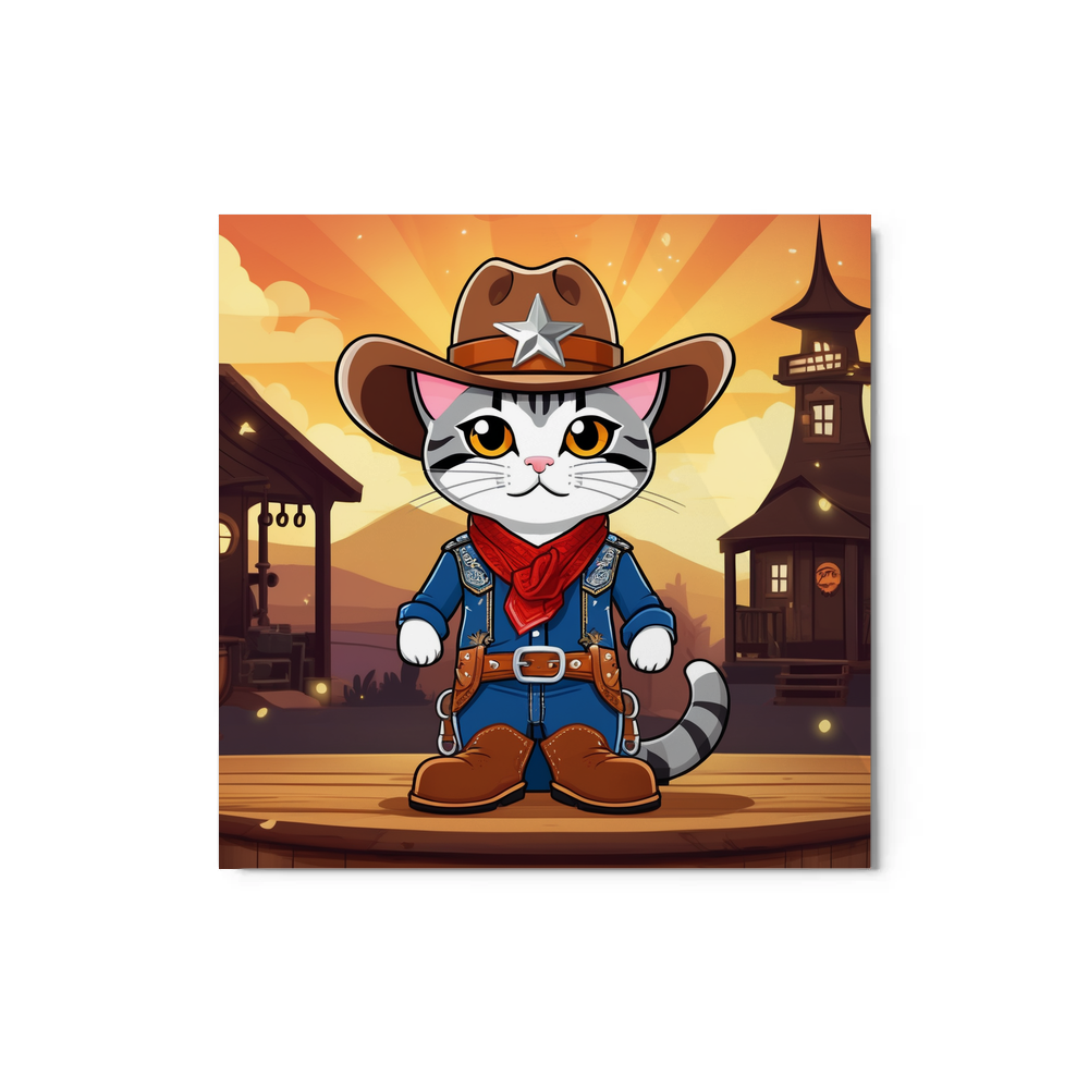 PugMug Custom Tabby American Shorthair Cat Metal Print