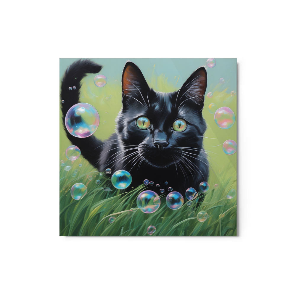 PugMug Custom Black Companion Cat Metal Print