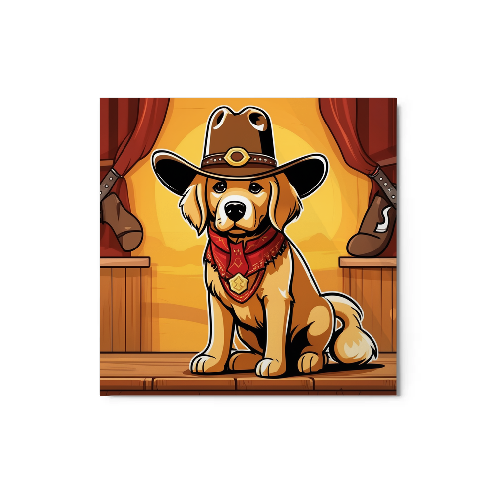 PugMug Custom Golden Retriever Metal Print