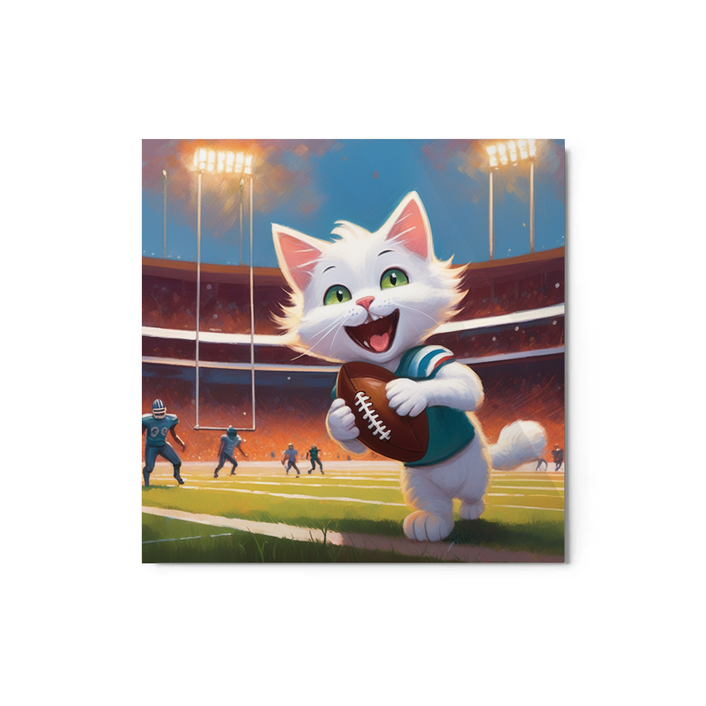 PugMug Custom White Companion Cat Metal Print