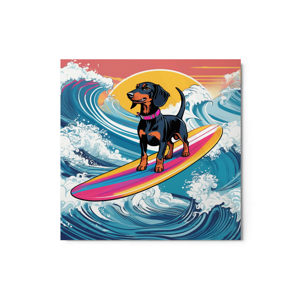 PugMug Custom Black Dachshund Metal Print